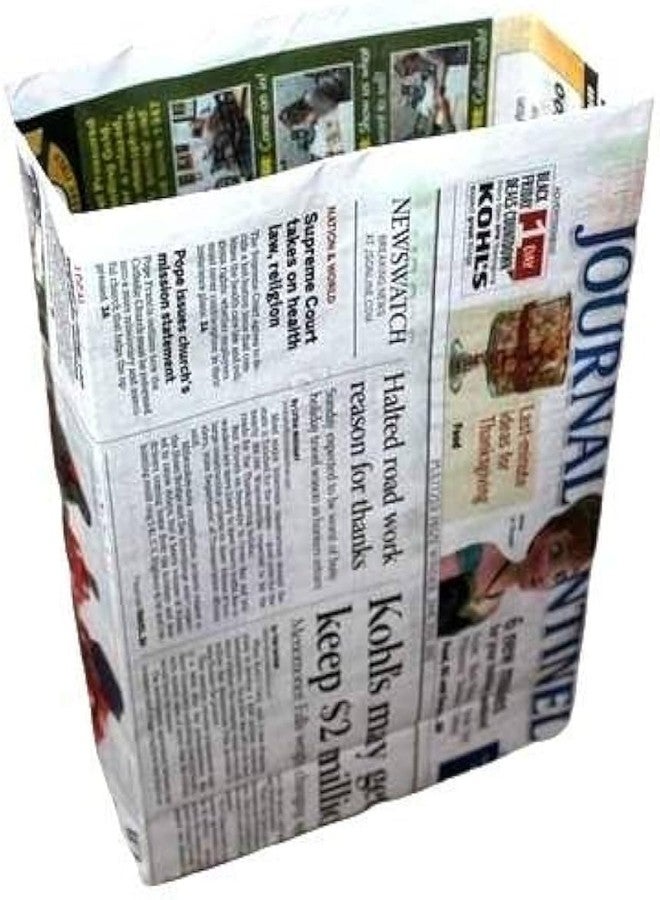 Shri Recycled newspaper packaging bag (9 * 7 inches) paperbag for shopping Pack of 100 - Image 3