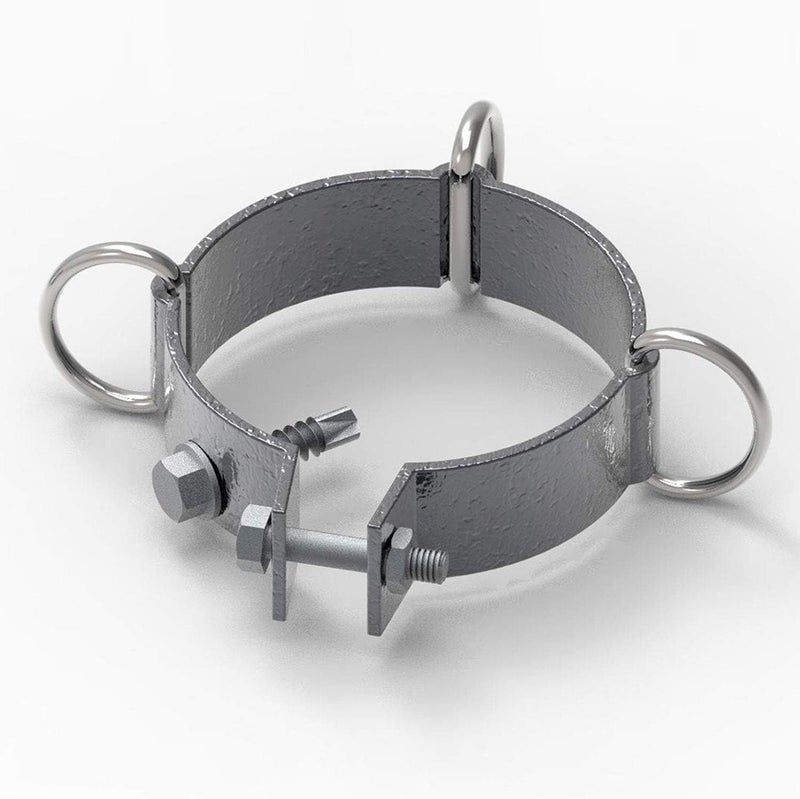 Tang 3" inch D-Ring Clamp for Sun Shade Sail Pole Stand Post Heavy-Duty Awning Canopy Support Poles Space Grey Steel Fence Corner Post - Image 1