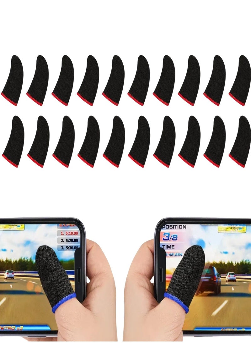 CHU DAI 6-Pack Game Finger Sleeve Thin Breathable Anti-Sweat Anti-Slip Finger Thumb Sleeve Gaming Finger Cots Gloves for Aim Keys Cell Phone Gaming Finger Sleeves Gaming Accessories(Black-Red ) - Image 1