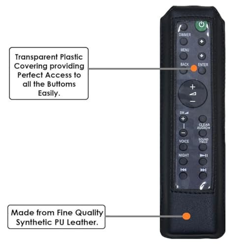 Zaoma Protective Case PU Leather Cover Holder Compatible for Remote No.RMT-AH200U Remote Control Compatible for Sony Home Theatre System and Sound Bar (Black) - Image 4