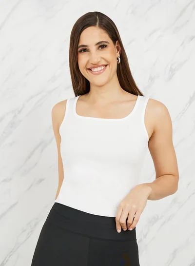 تايك تو توب بياقة مربعة مضلع