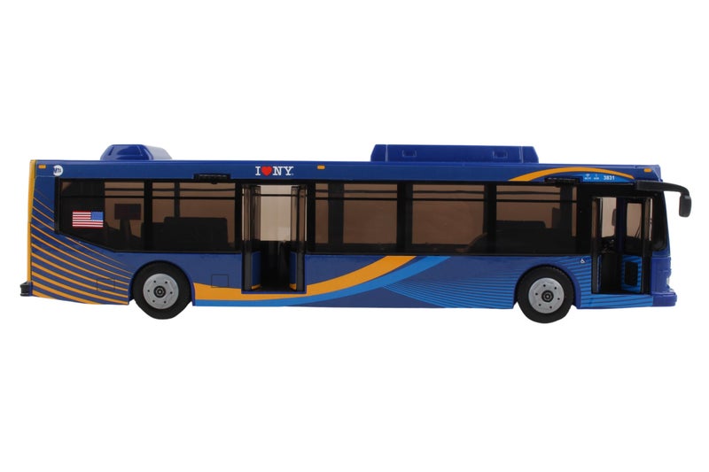 Daron MTA Bus â€“ 11-Inch Single Bus in New Blue Livery â€“ Officially Licensed Friction-Powered Toy with Rolling Wheels and Functional Doors for Kids Ages 3+ - Image 3
