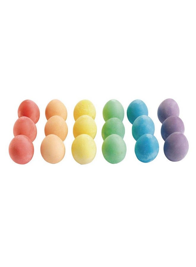 Colorations Chunky Chalk Eggs, Set of 18, for Kids and Toddlers, Easy Grip, Non-Toxic, Assorted Colors, 2 1/8 X 1 1/2 inches, Outdoor Play, Create, Drawing, Assorted Set (CHALKEGG) - Image 1