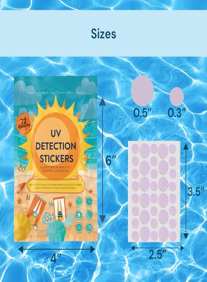 Joyful Artistry UV Stickers for Sunscreen - 72 PCS UV Detection Stickers, Kid Friendly Sun Protection Reminder, Sunscreen Patches, Summer and Beach Vacation Essentials (72) - Image 2
