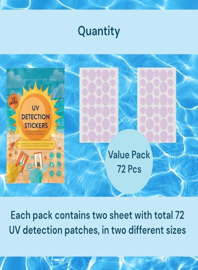 Joyful Artistry UV Stickers for Sunscreen - 72 PCS UV Detection Stickers, Kid Friendly Sun Protection Reminder, Sunscreen Patches, Summer and Beach Vacation Essentials (72) - Image 3
