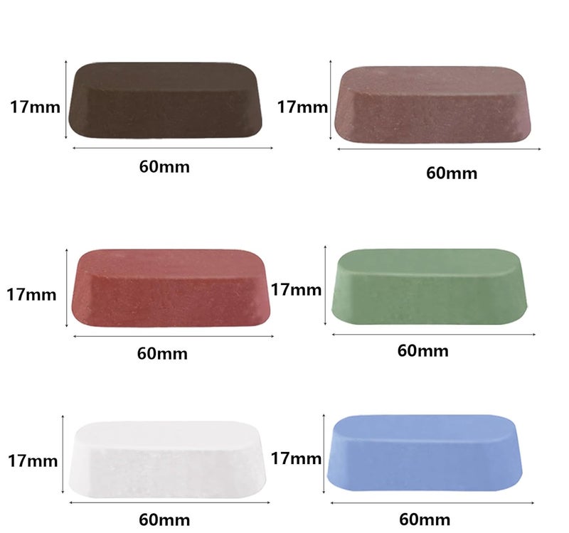 Tworider 6 Pieces Metal Polishing Compound for Polishing Wheel, Polishing Wheel Compound, Grit Corresponds to Coarse To Fine Color for Stainless Steel, Jewelry, A Polishing Compound - Image 2