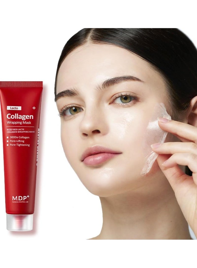 MEDIPEEL MDP+ RED LACTO COLLAGEN WRAPPING MASK, Glowy Skin, Skin Elasticity, Pore Lifting | 2.36fl.oz, 70ml - Image 1
