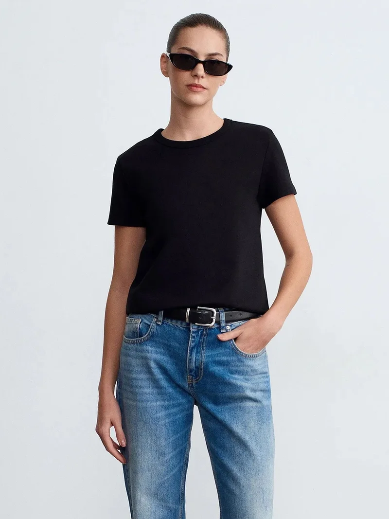 Dilvin DILVIN Women's Solid Crew Neck T-Shirt