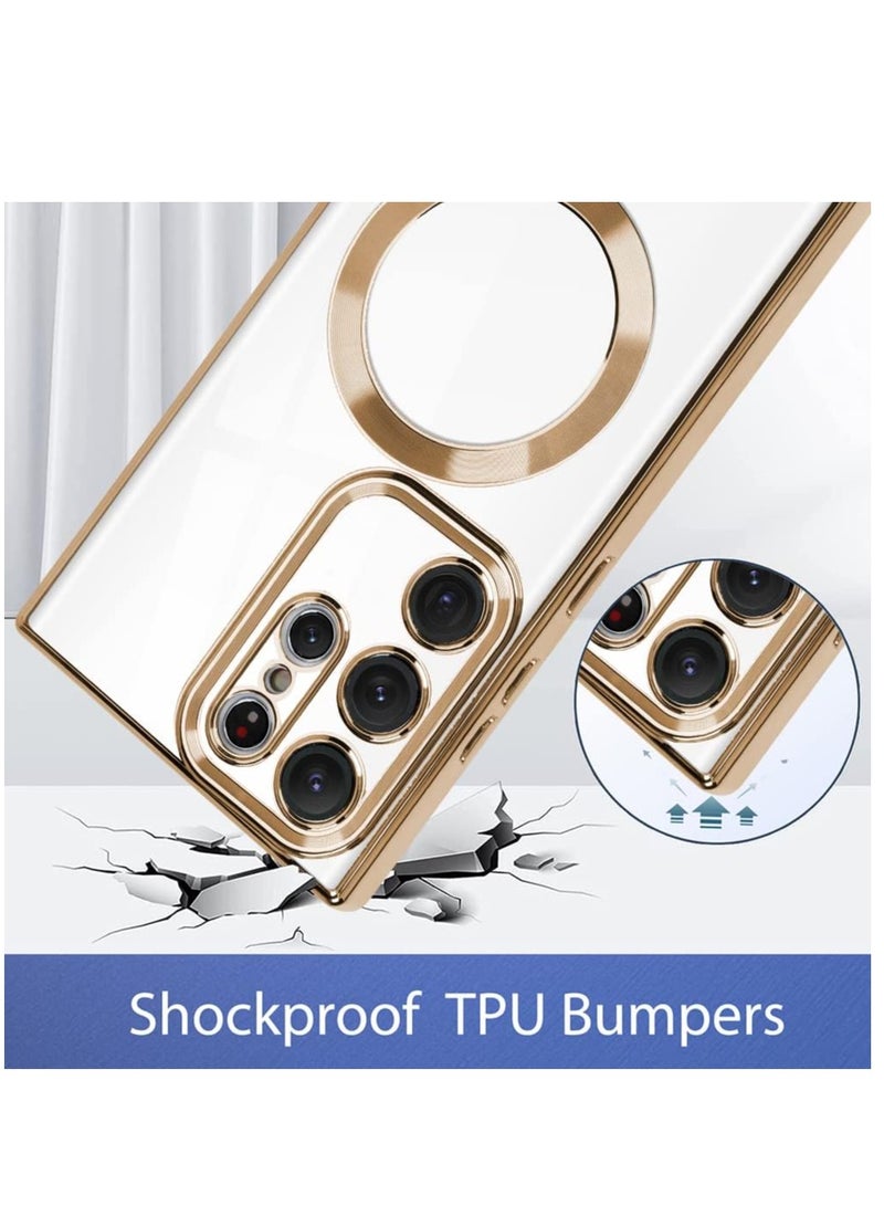 ELTRAZONE ELTERAZONE Magnetic Clear Case for Galaxy S23 Ultra Case,Compatible with MagSafe, Love Heart Design Electroplated Case Soft TPU Shockproof Full Camera Lens Protective Case for Samsung Galaxy S23 Ultra - Image 2