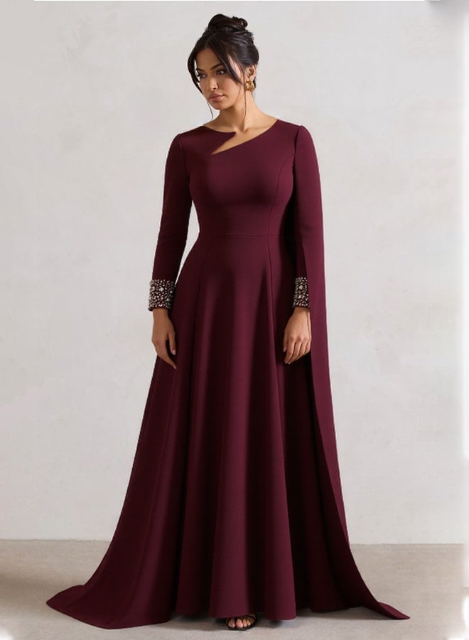 Ladies's dress, formal style, elegant design, asymmetrical pleated style, high-waisted skirt, long set, ankle-length dress, women's casual Eid festival gown  - Image 4