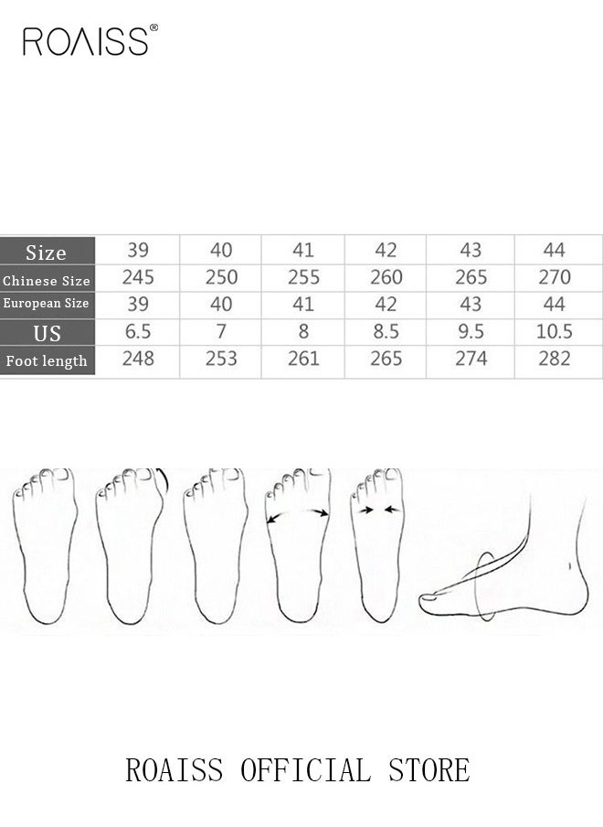 roaiss - New Men Flyknit Mesh Running Shoes Comfort Breathable Elastic Sole Sneakers Mens Outdoor Non Slip Jogging Sport Shoes Trendy Casual Lightweight Walking Shoes White - Image 1