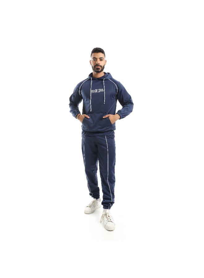 Caesar Men's plain tracksuit with chest print - Image 1