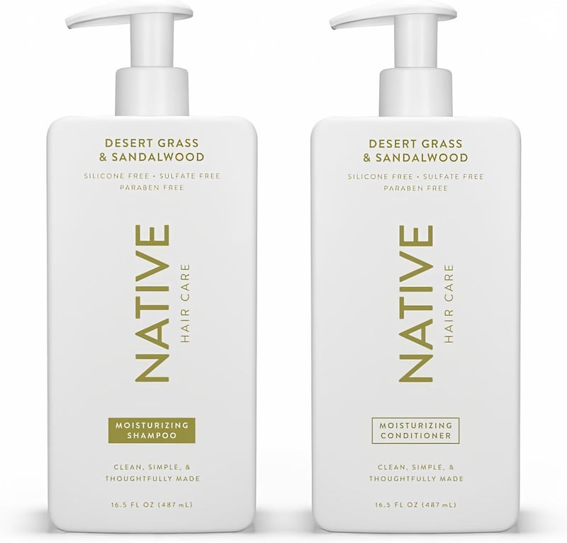 Native Desert Grass & Sandalwood Shampoo and Conditioner Contain Naturally Derived Ingredients | All Hair Types, Color & Treated, Fine to Dry Damaged, Sulfate & Dye Free - 2-Pack - Image 1