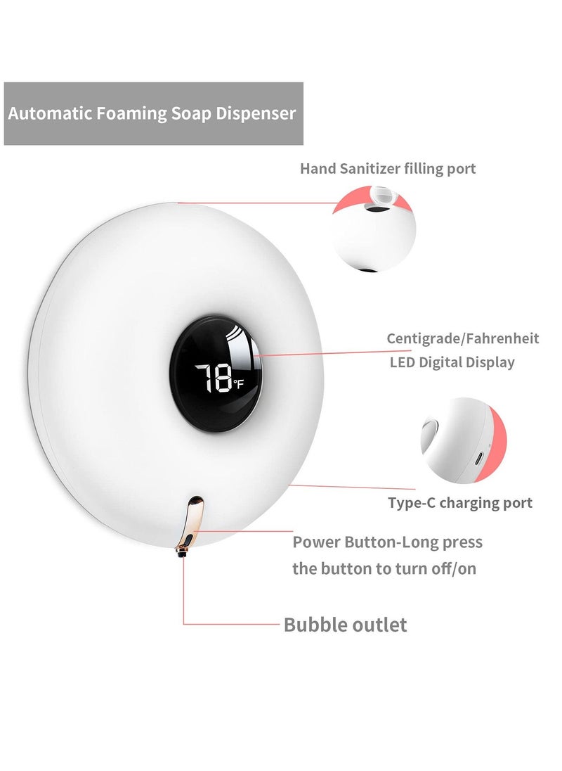 KASTWAVE - Automatic Soap Dispenser Touchless Hand Soap Dispenser 9.5OZ/280ML Foaming Soap Dispenser Wall-Mounted Rechargeable Sensor Soap Dispenser for Kitchen Bathroom Hotel School - Image 1