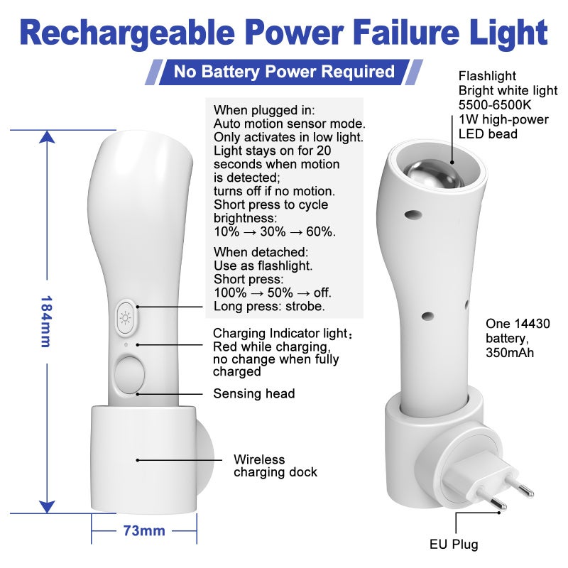 Rechargeable Motion Sensor Night Light with Flashlight - Image 5