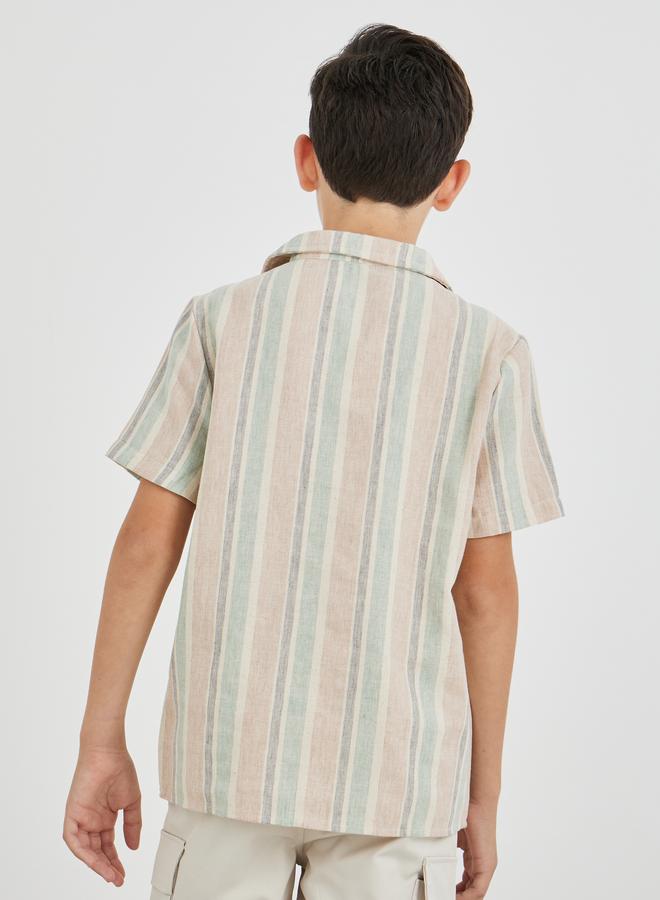 Styli Styli Striped Buttoned Short Sleeve Shirt  - Image 4
