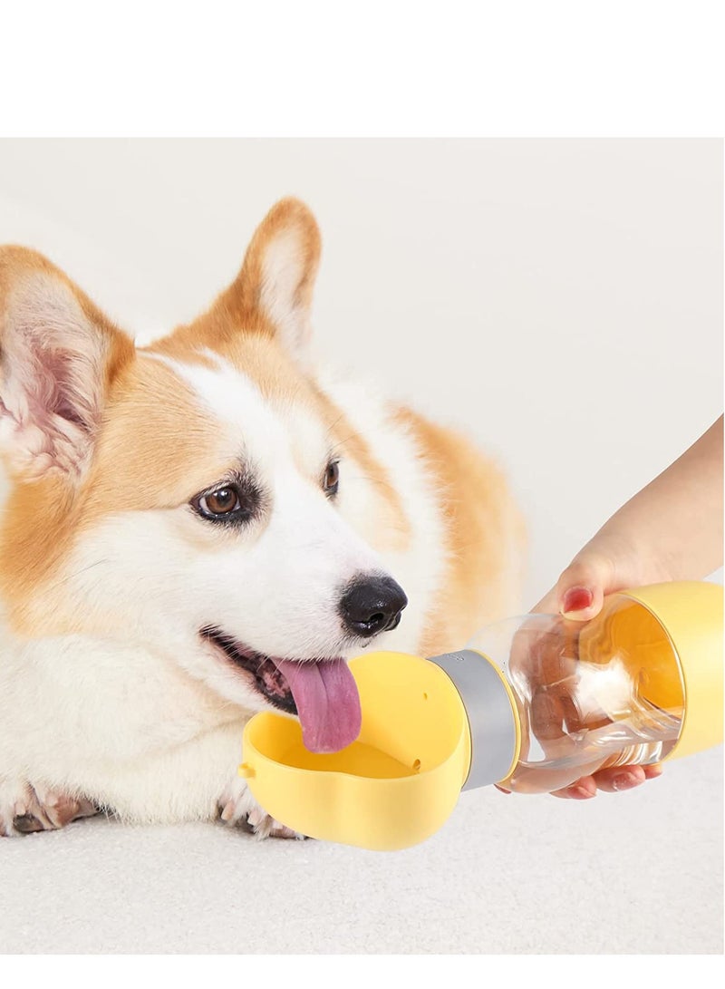 SYOSI Dog Water Bottle Portable Pet Water Bottle with Food Container Leak Proof Puppy Water Dispenser with Feeder for Pets Outdoor Walking Hiking Travel Food Grade Plastic 19oz - Image 2