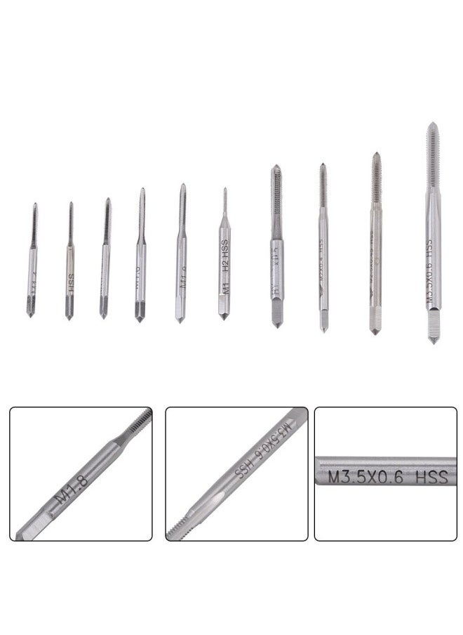 silvercnc - Machine Hand Tap, 10pcs Mini M1 to M3.5 Machine Hand Tap Thread Wire Tapping Threading Taps for Repair Watch and Faucet - Image 1