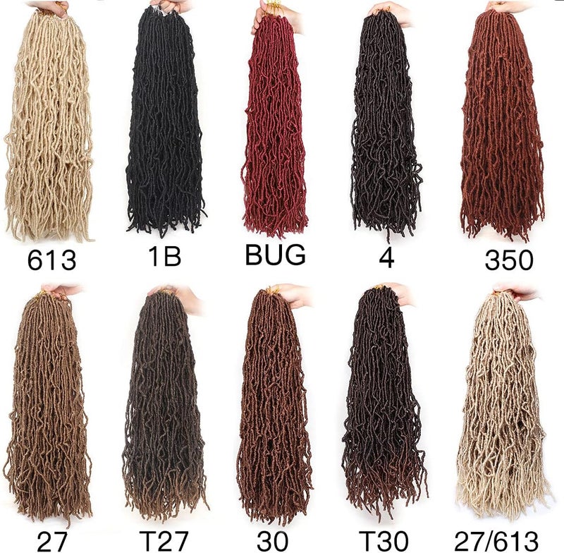 Leeven 24 Inch Goddess Soft Locs Crochet Hair - 7 Packs Brown Pre-looped Messy Faux Locs - 126 Strands Distressed Hair for Women - 18 Strands/Pack 30# - Image 5