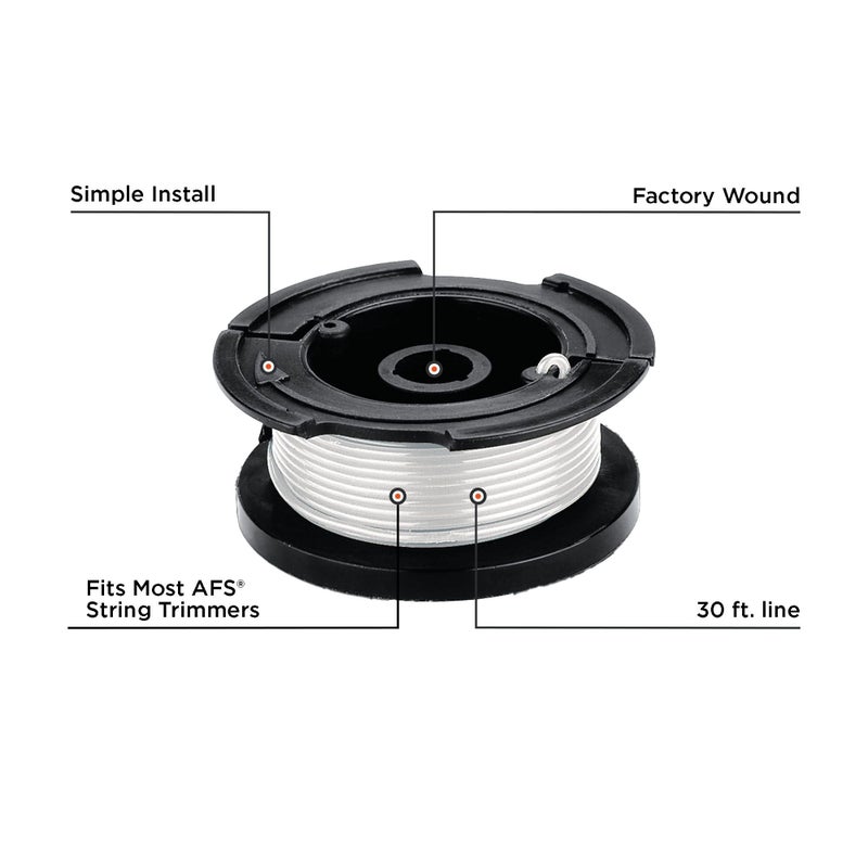 Black+Decker Trimmer Line Replacement Spool, Autofeed 30 ft, 0.065-Inch, 2-Pack (AF-100-2) - Image 2