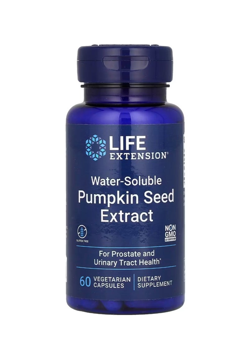 Life Extension Water-Soluble Pumpkin Seed Extract 60 Vegetarian Capsules (262 mg per Capsule) - Image 1