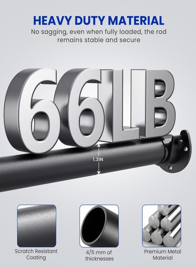 Supforce Closet Rods for Hanging Clothes, 17 to 58 Inches Stepless Adjustable Metal Closet Rod, 1.3 Inches Heavy Duty Clothes Hanging Rod for Closet Wardrobes Laundry RV - Image 3