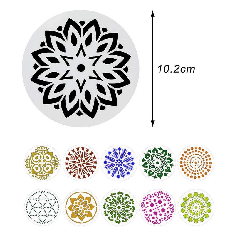 unbraded Wedong 42 Pcs Mandala Stencils, Reusable Stencils Mandala Dot Painting Templates Round Stencil For Diy Painting Art Scrapbook(4 Inch) - Image 3
