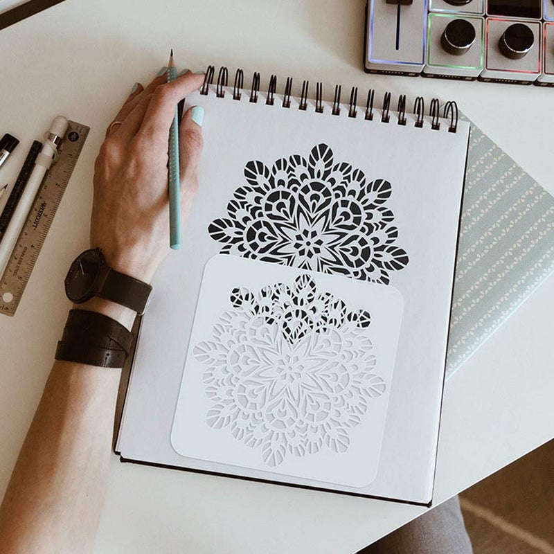 unbraded Wedong 42 Pcs Mandala Stencils, Reusable Stencils Mandala Dot Painting Templates Round Stencil For Diy Painting Art Scrapbook(4 Inch) - Image 5