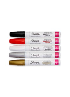 Sharpie Sharpie Oil-Based Paint Markers, Medium Point, Assorted & Metallic Colors, 5 Count - Great for Rock Painting  - Image 2
