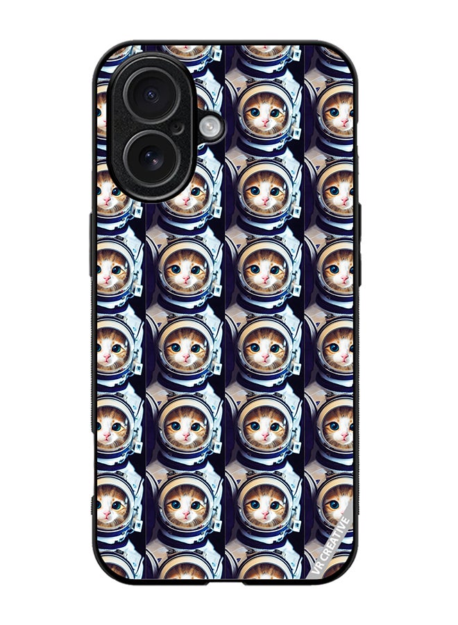 VR CREATIVE Protective Case Cover For Apple iPhone 17 Cat Face Inside Astronauts Helmet Pattern Design Multicolour