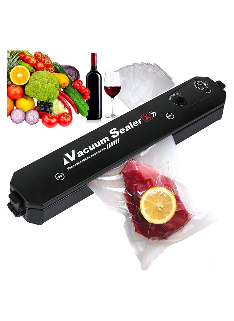 Raxoom Vacuum Sealer with 10 Sealer Bag Vacuum Sealer Machine Automatic Food Vacuum Sealer for Food Savers Storage Household Black Food Sealer  - Image 1