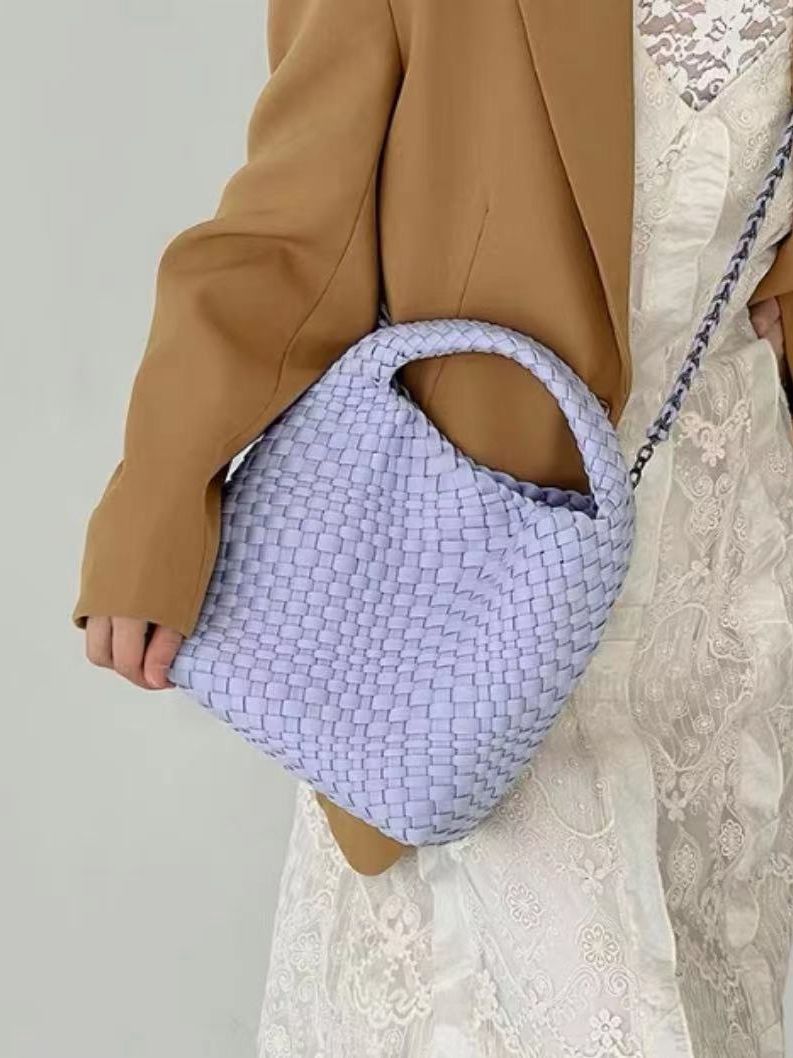2023 New High-Grade Nylon Woven Underarm Bag Portable Vegetable Basket Tote Bag Chain Messenger Bag Women'S Bag - Image 4
