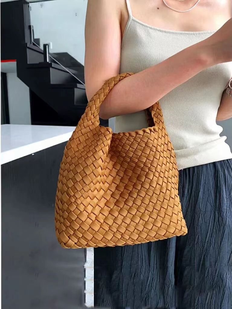 2023 New High-Grade Nylon Woven Underarm Bag Portable Vegetable Basket Tote Bag Chain Messenger Bag Women'S Bag - Image 2