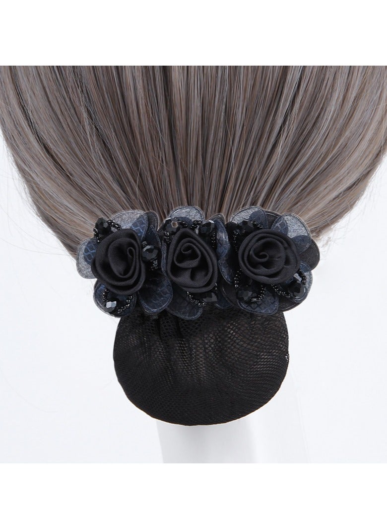 Goolsky Flower Hair Clip Hair Bun Cover Barrettes Net Hairnet, Elegant Flower Decor Hair Accessories Hair Clip - Image 1