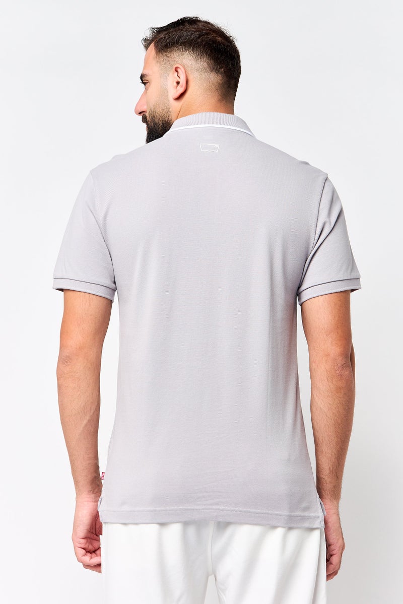 Levi's قميص بولو قصير الأكمام للرجال بتصميم عادي، رمادي - Image 4