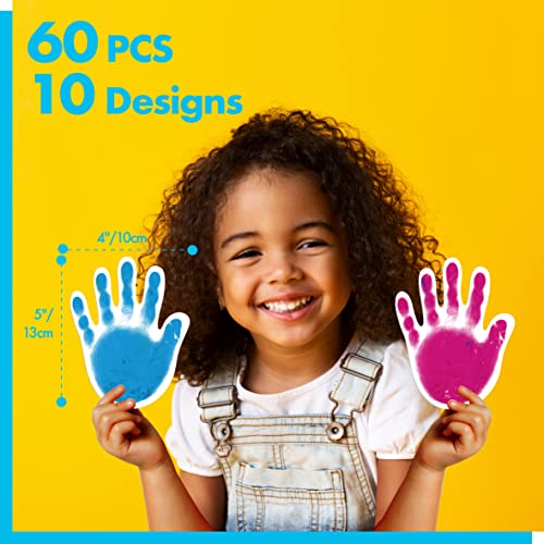 Gethelud 60 PCS Colorful Handprint, Hand Accents Cut-Outs Bulletin Board Classroom Decoration in 10 Colors DIY Crafts Project Party Supplies for Kids Teacher Student Back to School, 5” x 4” - Image 2