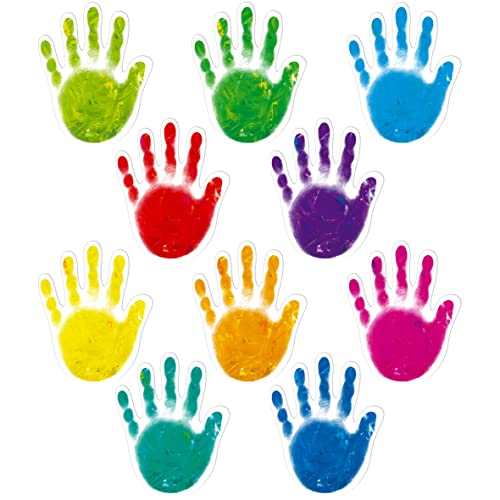 Gethelud 60 PCS Colorful Handprint, Hand Accents Cut-Outs Bulletin Board Classroom Decoration in 10 Colors DIY Crafts Project Party Supplies for Kids Teacher Student Back to School, 5” x 4” - Image 1