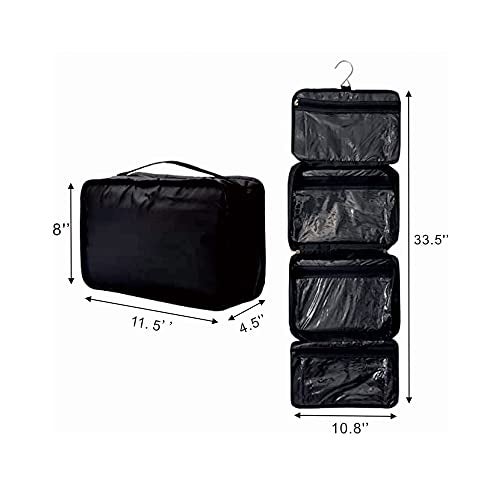 SHONPY All-Purpose Household Travel Organizer Accessory Toiletry Cosmetics Makeup Hanging Shaving kit Bag-Black - Image 5