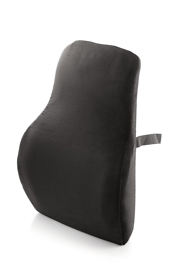 ORTHOPEDIC ERGONOMIC LONG BACK SUPPORT WITH MEMORY FOAM BLACK BLACK