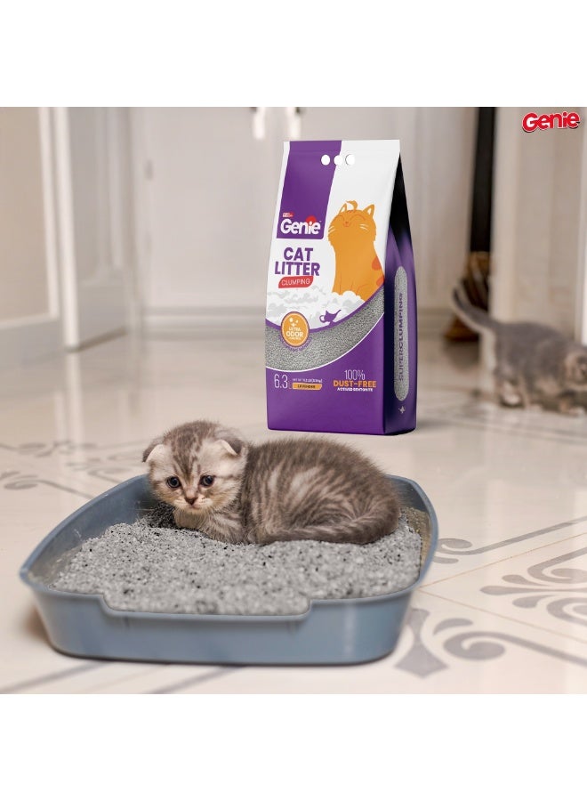 جيني رمل قطط جيني بريميوم برائحة اللافندر – تكتل فائق السرعة في 6 ثواني، خالٍ من الغبار 100%، تحكم قوي في الروائح، طين بنتونيت طبيعي، لا يلتصق بالأقدام، مناسب لعدة قطط، 5 كجم (6.3 لتر) - Image 4