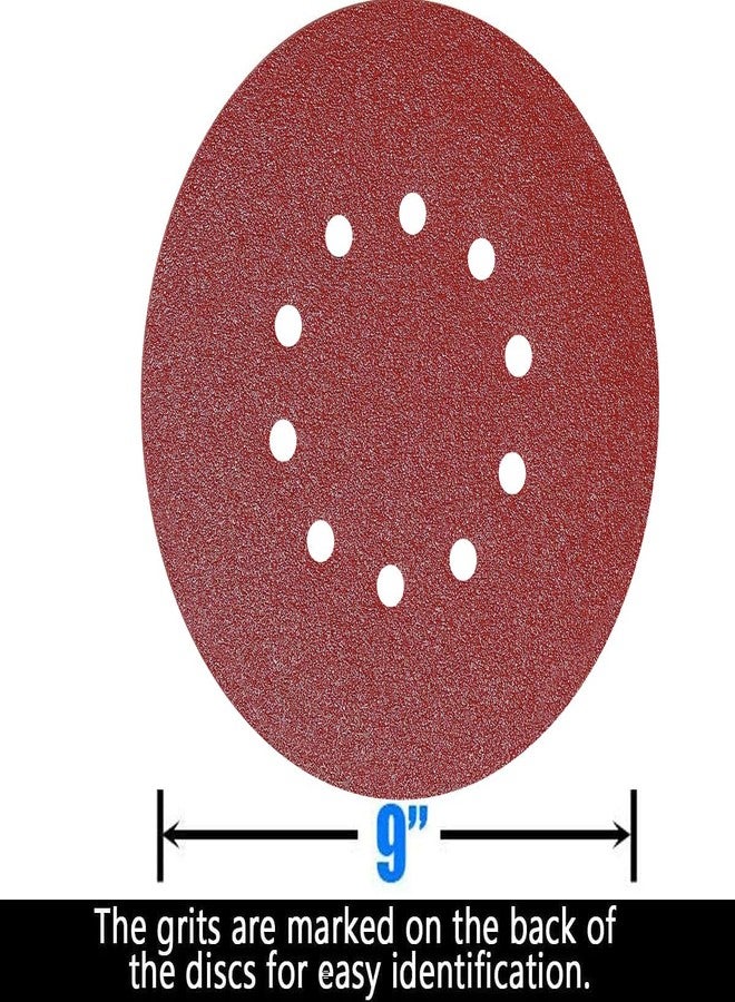Tonmp 10 Pack 9-Inch 10 Hole 40 Grit Drywall Sandpaper -9" Aluminum Oxide Hook-and-Loop Sanding Disc for Drywall Sander Wood Furniture Finishing… - Image 2