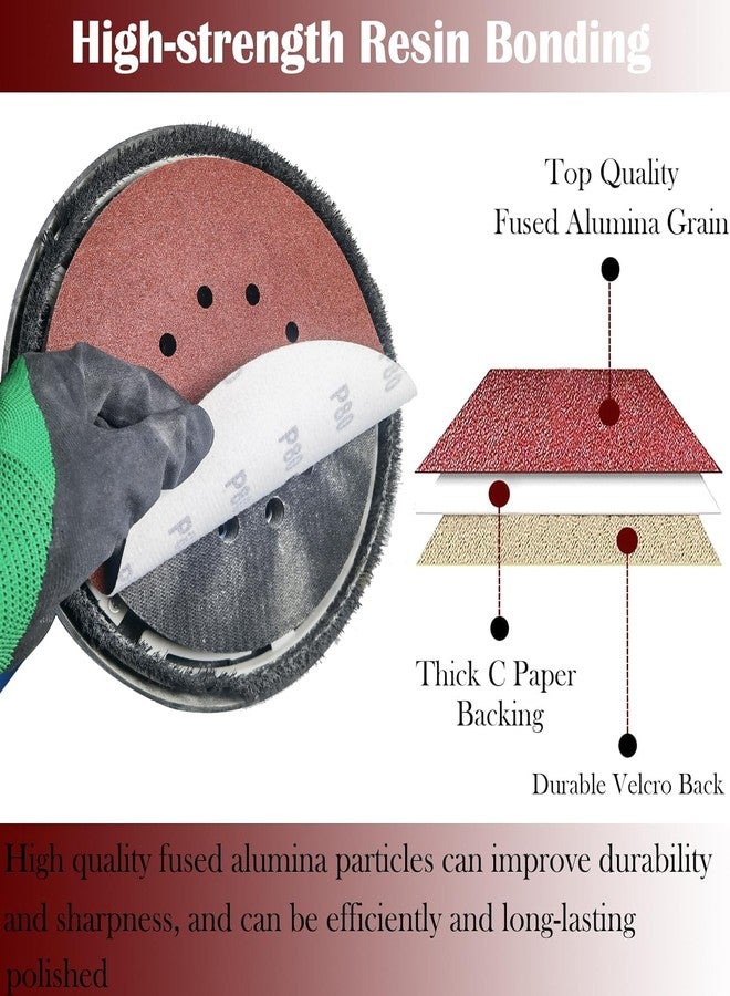 Tonmp 10 Pack 9-Inch 10 Hole 40 Grit Drywall Sandpaper -9" Aluminum Oxide Hook-and-Loop Sanding Disc for Drywall Sander Wood Furniture Finishing… - Image 4