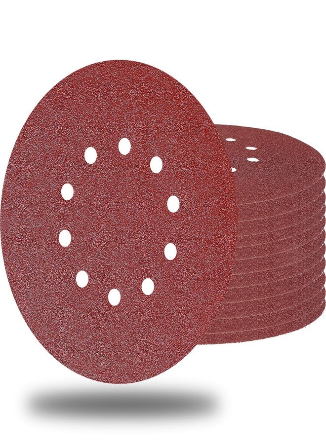 Tonmp 10 Pack 9-Inch 10 Hole 40 Grit Drywall Sandpaper -9" Aluminum Oxide Hook-and-Loop Sanding Disc for Drywall Sander Wood Furniture Finishing… - Image 1
