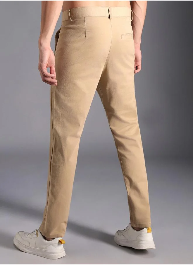 HIGH STAR Slim Fit Mid Rise Chino Pants