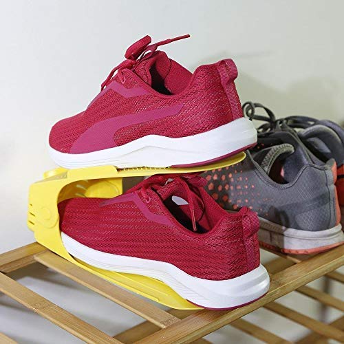 BSBDA BSBDA Shoe Holder Plastic Space Saving Rack Stand Folding Slots Organizer for Sandals Slipper Heels Boots Pack Of 6 - Image 3