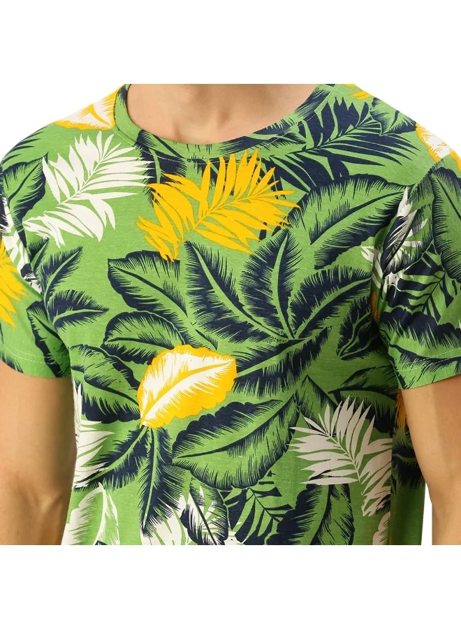 Veirdo Veirdo Men's Regular Fit T-Shirt (TSH_99_B102_XL_Green_X-Large)