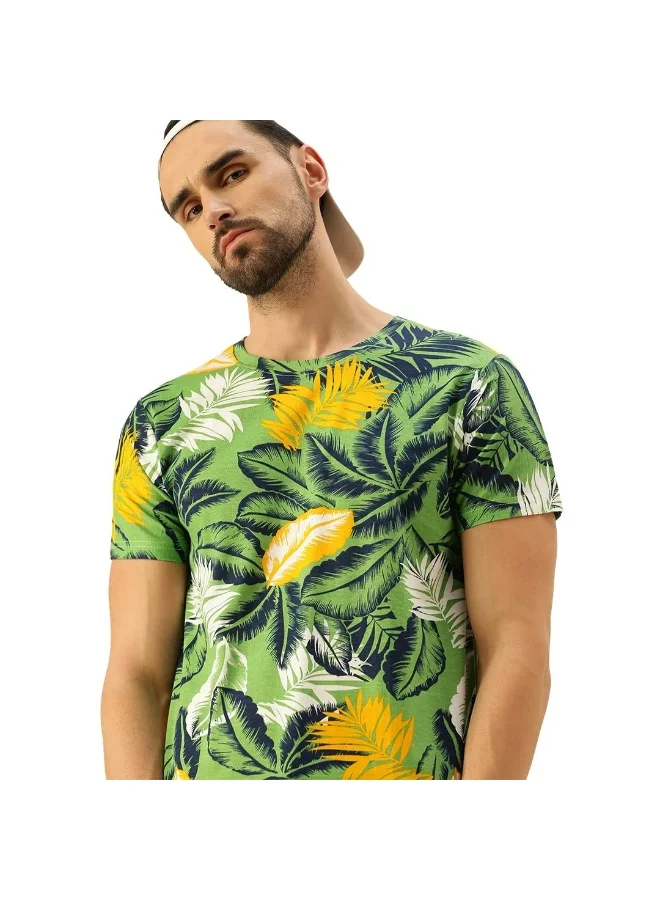 Veirdo Veirdo Men's Regular Fit T-Shirt (TSH_99_B102_XL_Green_X-Large)