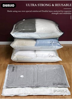 DUNISO 60*40 cm Vacuum Storage Bags-5 Compression Bags Pump Needed Reusable Compression Bags Space Saver Home Packing Organizers for Packing, Clothes, Comforters, Blankets  - Image 2