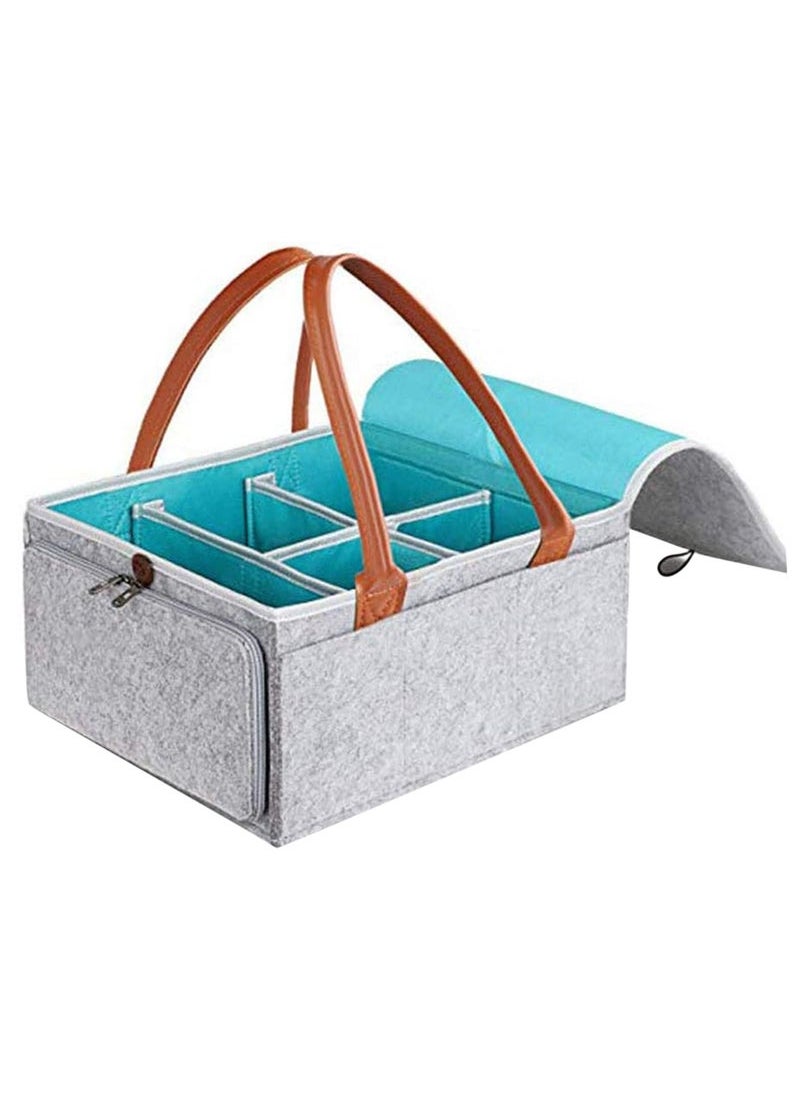 Gonice - Diaper Caddy Bag With Zipper Lid And Leather Handle - Image 1
