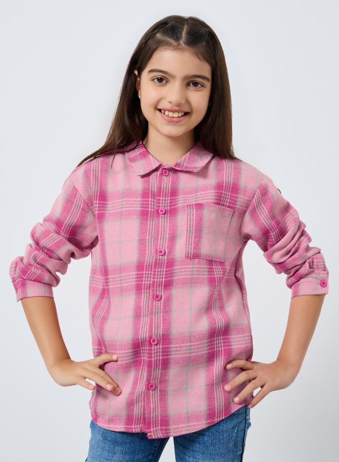 Styli Teens Pink Checkered Shirt - Image 1